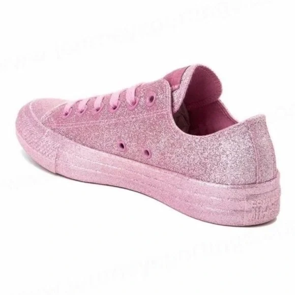 Converse Chuck Taylor All Star Low Pink Glitter Size 8 sneakers new - Picture 2 of 14